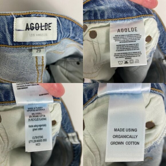 AGOLDE Revolve Nico High Waist Ankle Slim Fit Jeans Size‎ 29 Blue Denim Button - Picture 8 of 11